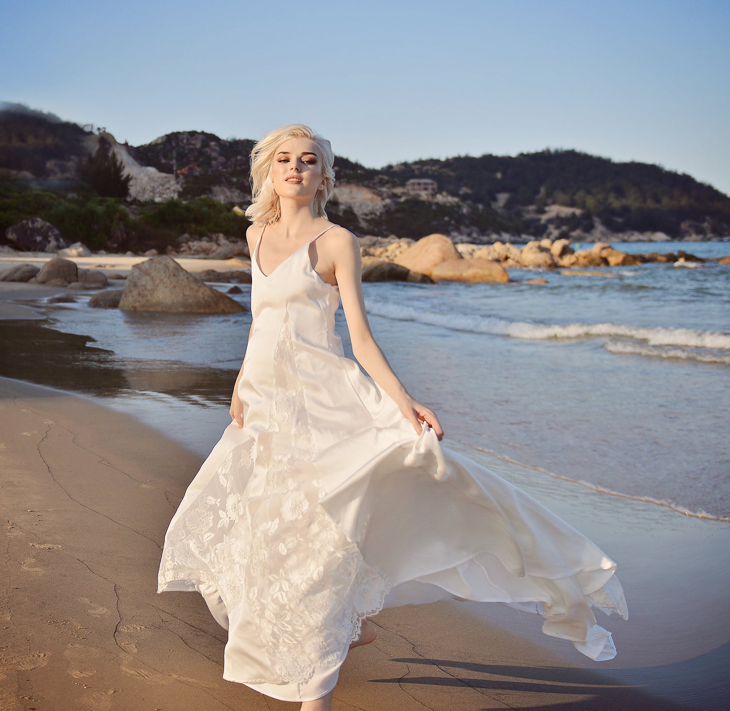 Lowback Wedding Dress - Openback Silk Gown - Silk Wedding Dress - Bridal Silk Gown