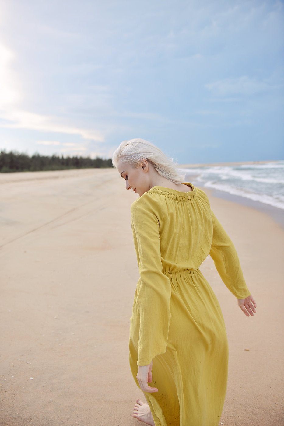 Linen LoungeWear Women - Linen Tunic Dress - 1950s Vintage Style Dress - Linen LoungeWear Maxi - Cotton Sleeping Gown