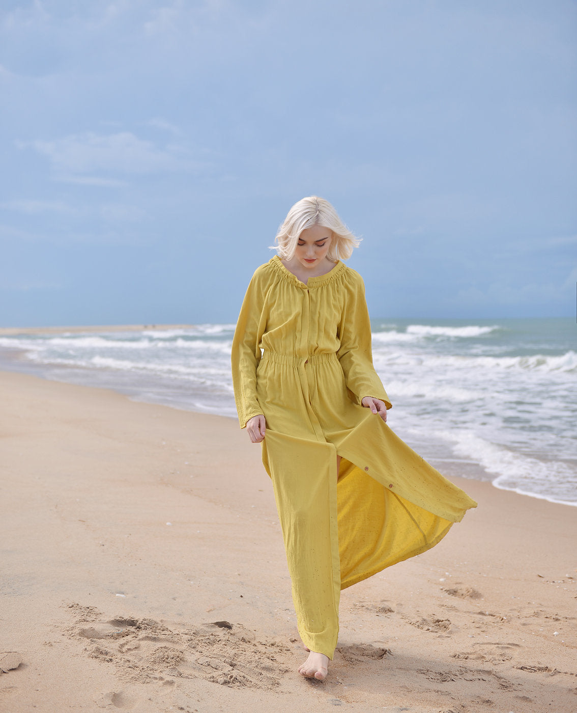 Linen LoungeWear Women - Linen Tunic Dress - 1950s Vintage Style Dress - Linen LoungeWear Maxi - Cotton Sleeping Gown