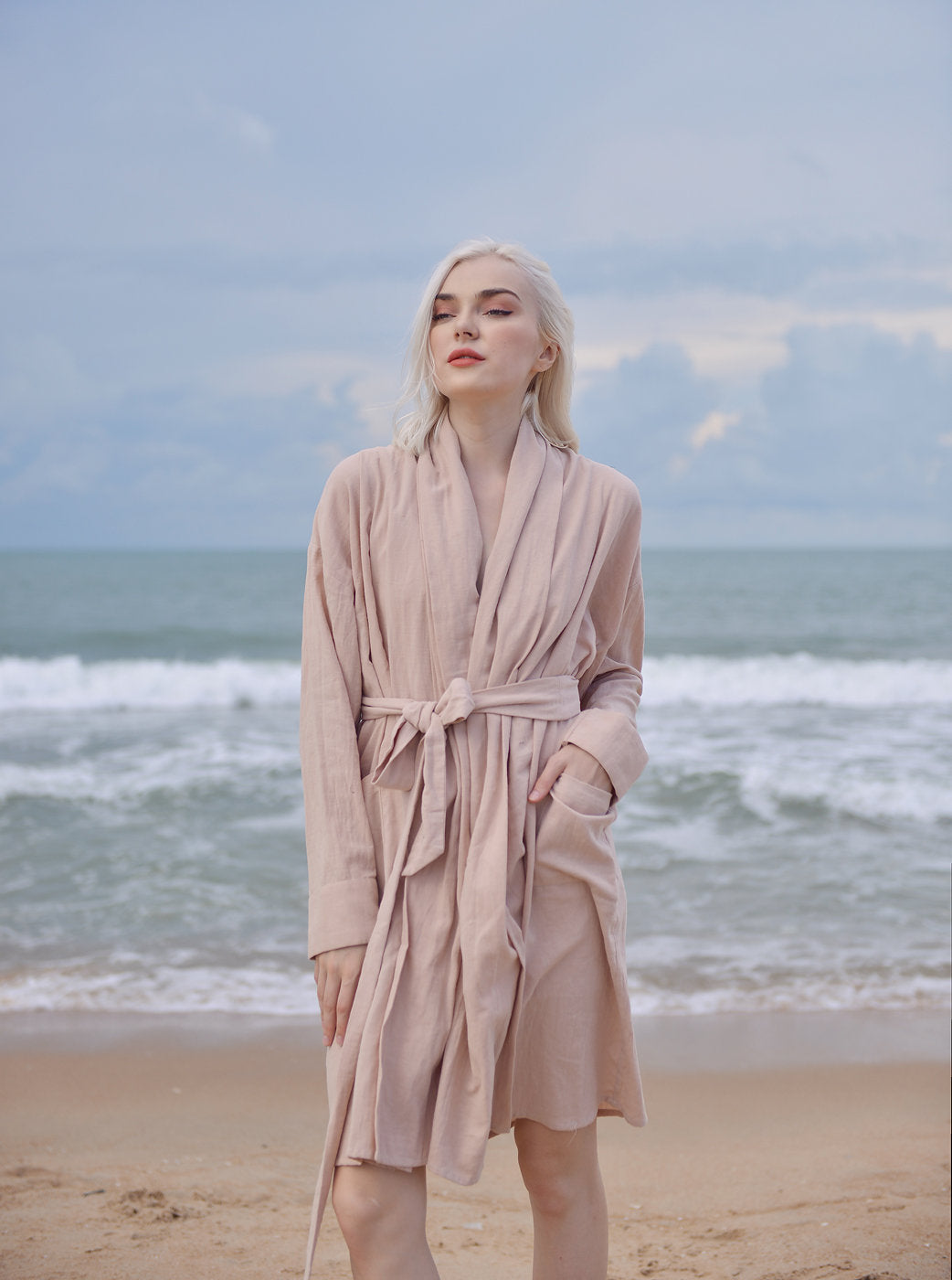 Cotton Robe Women - Women Linen Robe - Organic Cotton Robe