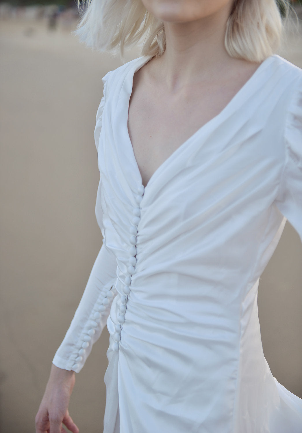 Long Sleeves Wedding Dress - Long Train Bridal Gown - Bespoke Wedding Dress