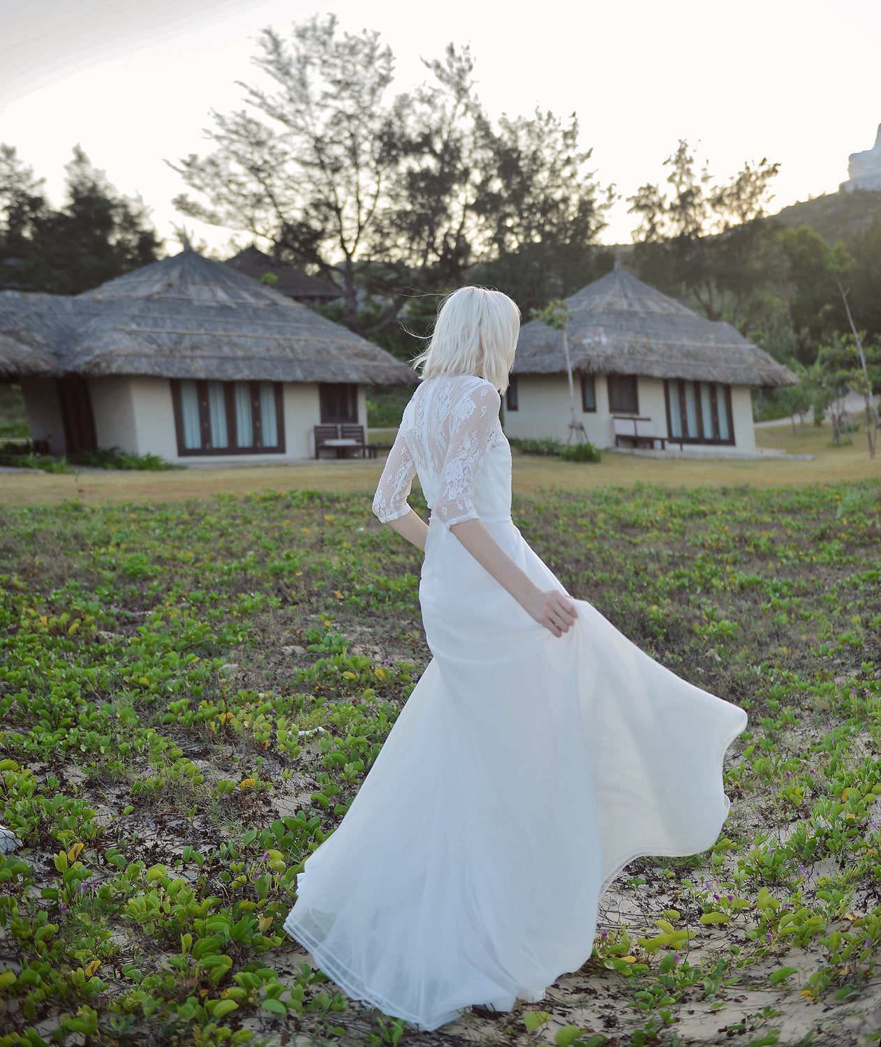 Lace A-Line Wedding Dress - Lace Bridal Gown - Simple Wedding Dress