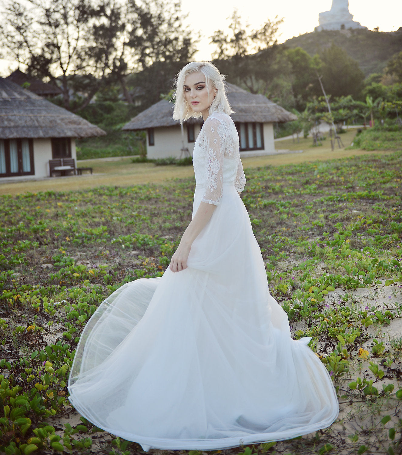 Lace A-Line Wedding Dress - Lace Bridal Gown - Simple Wedding Dress