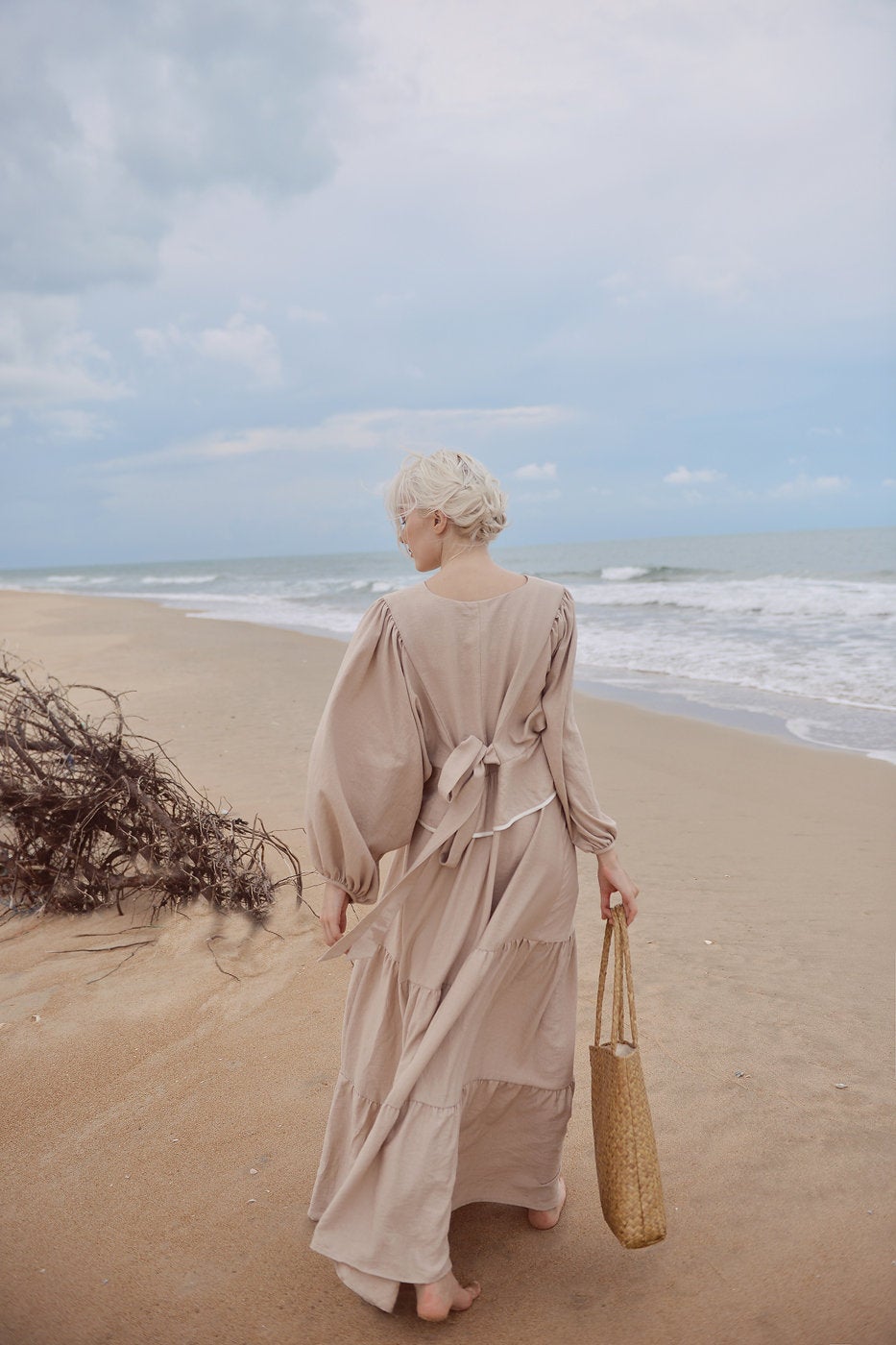 Vintage Style Dress - Vintage Style Linen Dress - Organic Clothing - Organic Cotton Dress