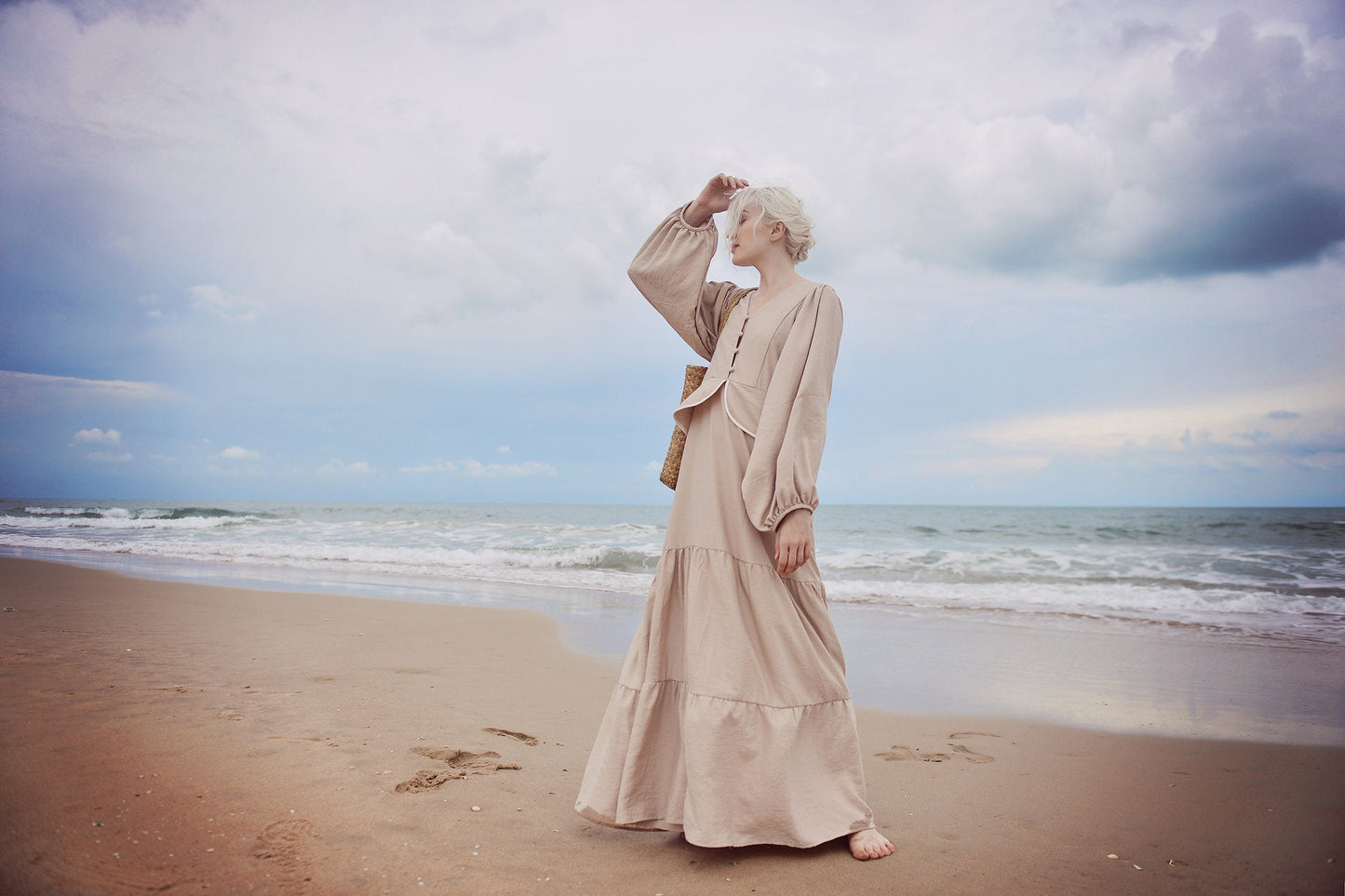 Vintage Style Dress - Vintage Style Linen Dress - Organic Clothing - Organic Cotton Dress