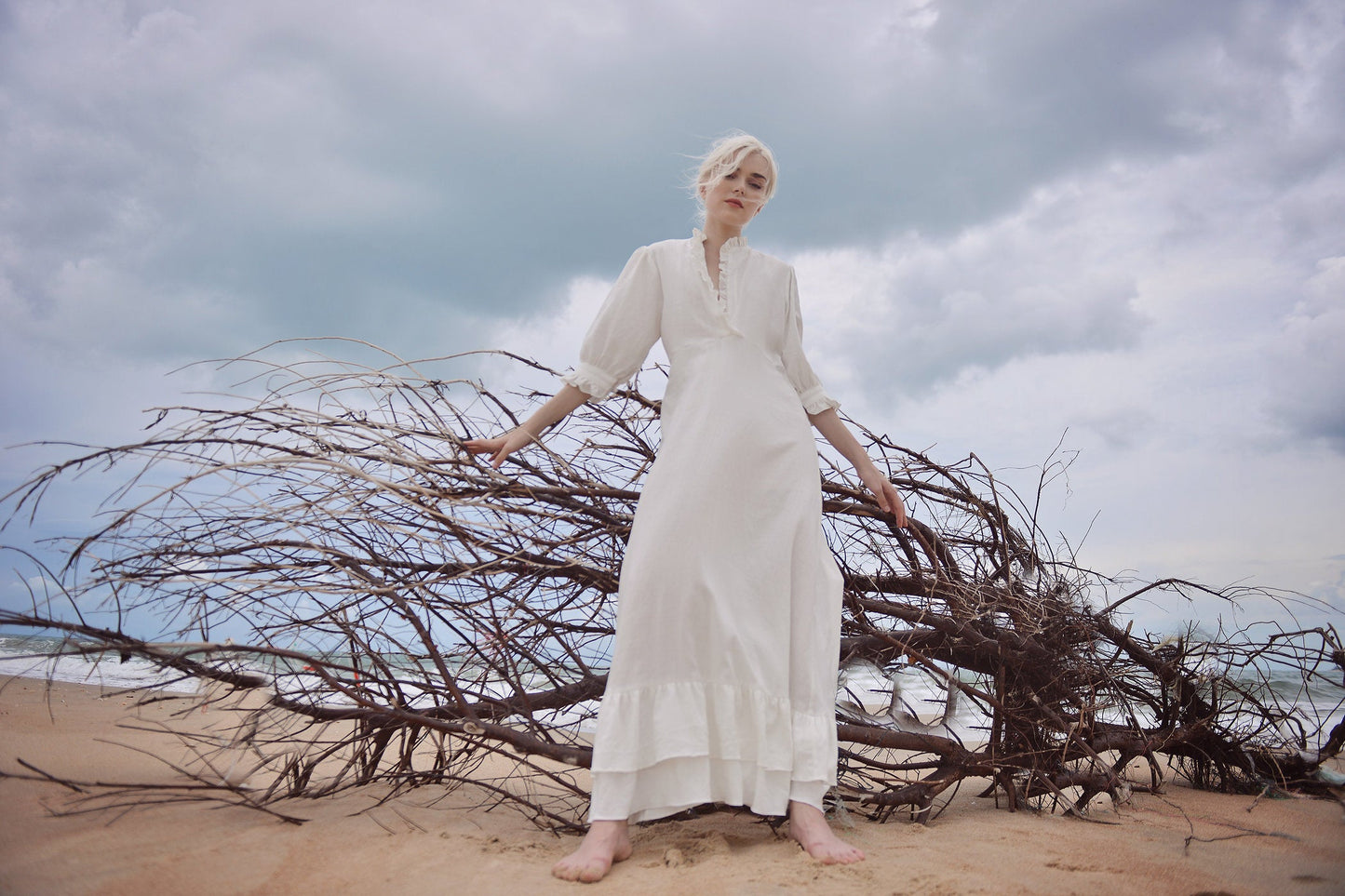 Cotton Tunic Dress - Cotton Kaftan Dress - Organic Cotton Clothing