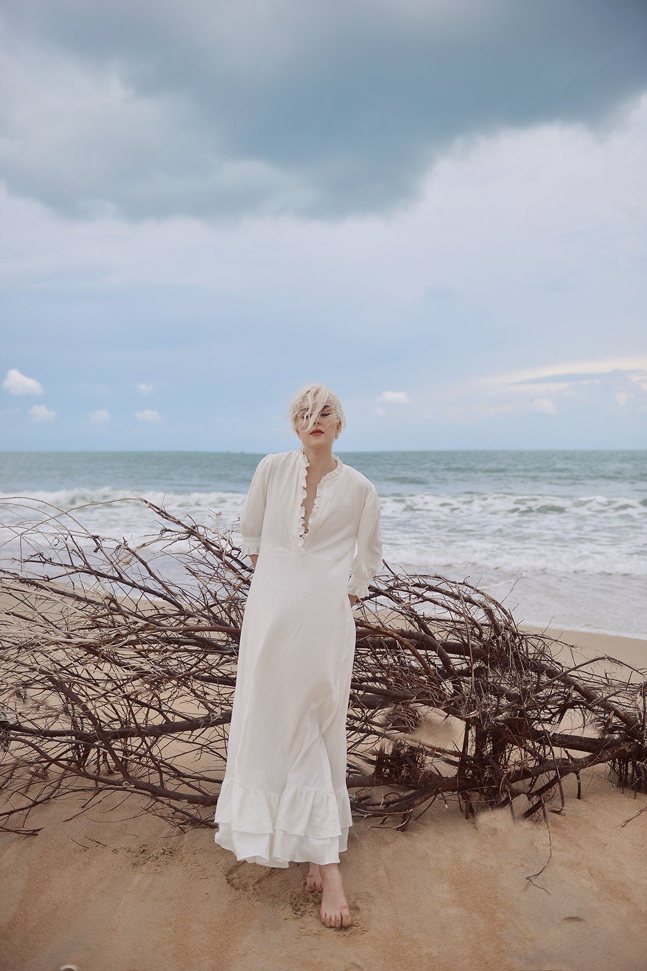 Cotton Tunic Dress - Cotton Kaftan Dress - Organic Cotton Clothing