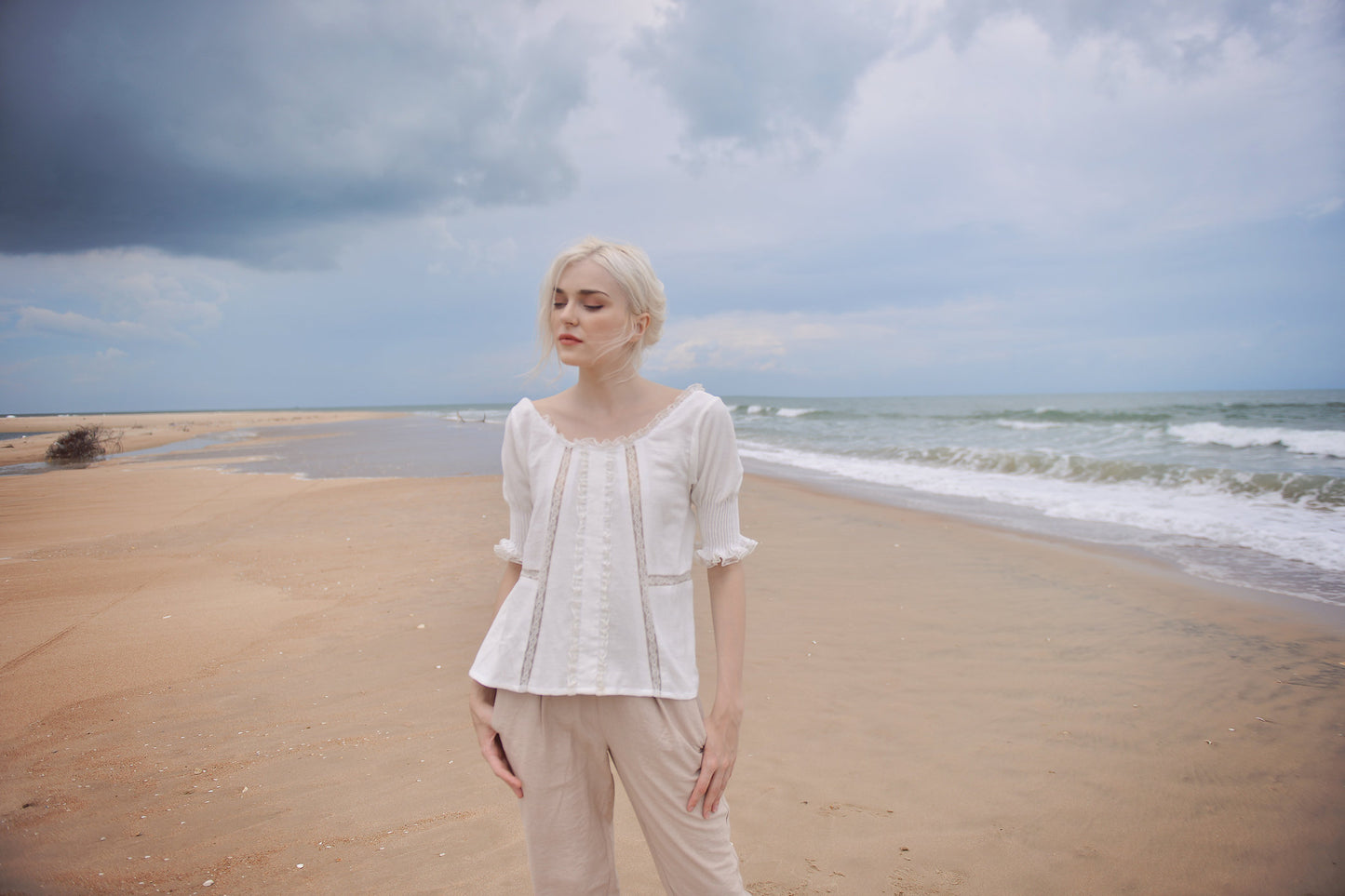 Women Top Blouse -  Cotton Top for Women - Linen Loose Blouse - Cotton Summer Top