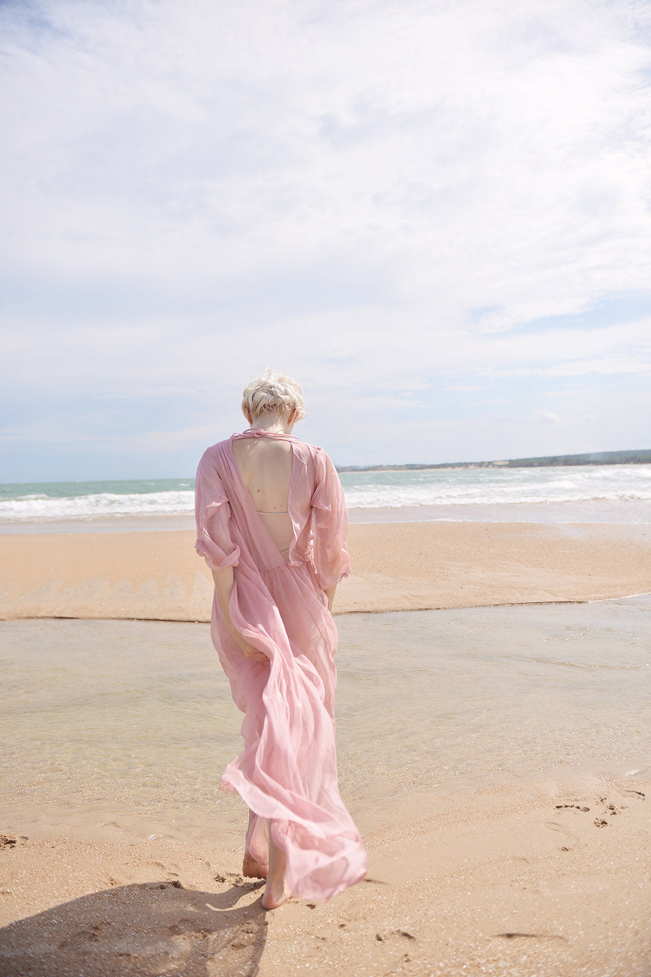 Sheer Silk Long Dress - Maternity Dress for Photoshoot - Sheer Silk Beach Cover up - Sheer Long Dress - Lelasilk