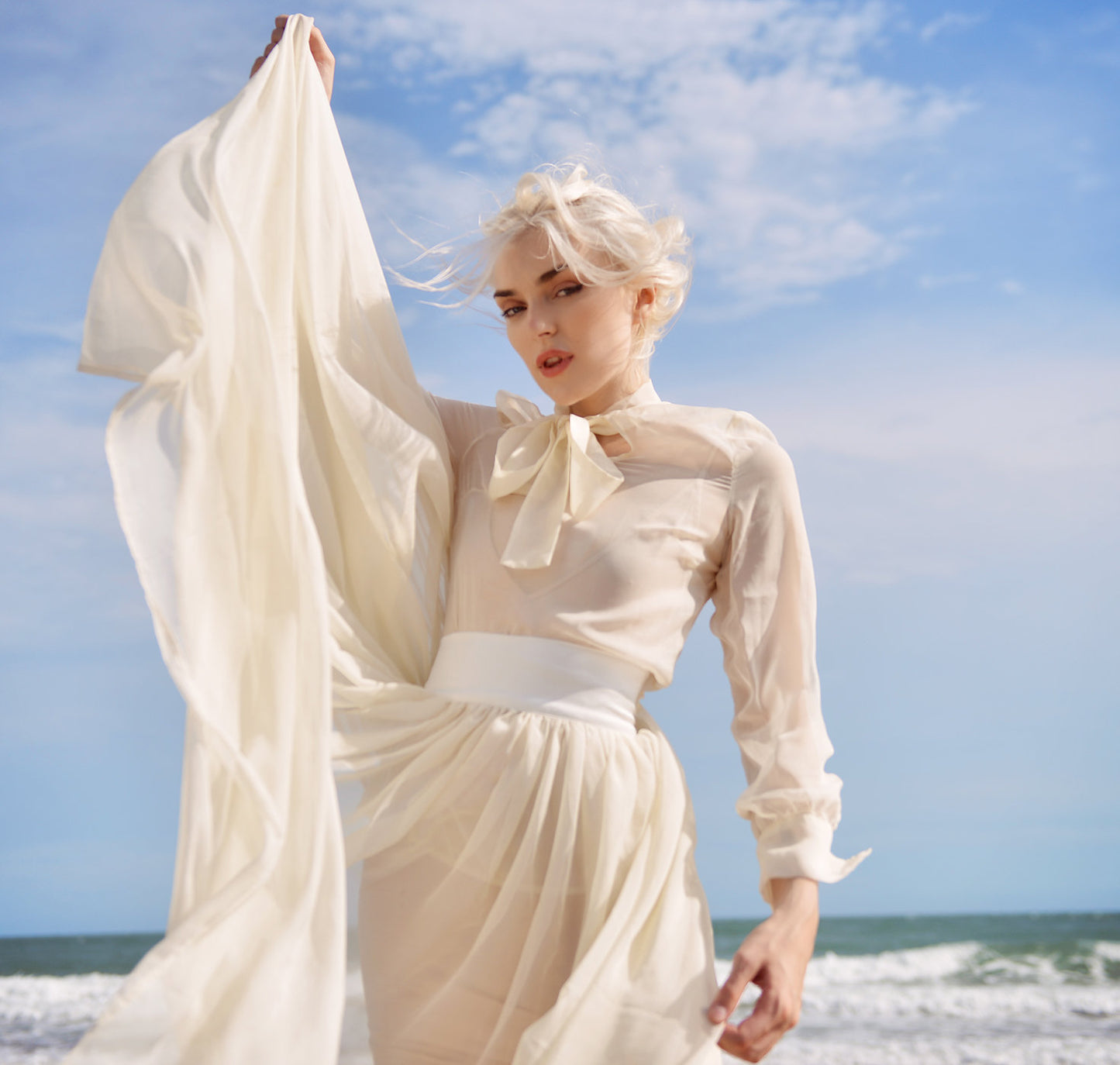 Long Silk Dress - Long Sheer Silk Dress - Women Dress with Train - Sheer Silk Dressing Gown