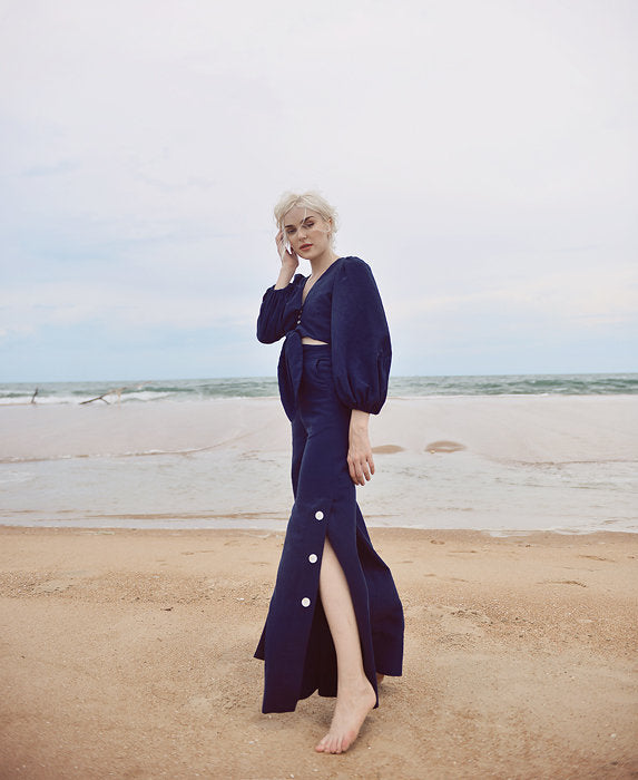Linen Flare Pants - Linen Pants with Pockets - Linen Women Trousers