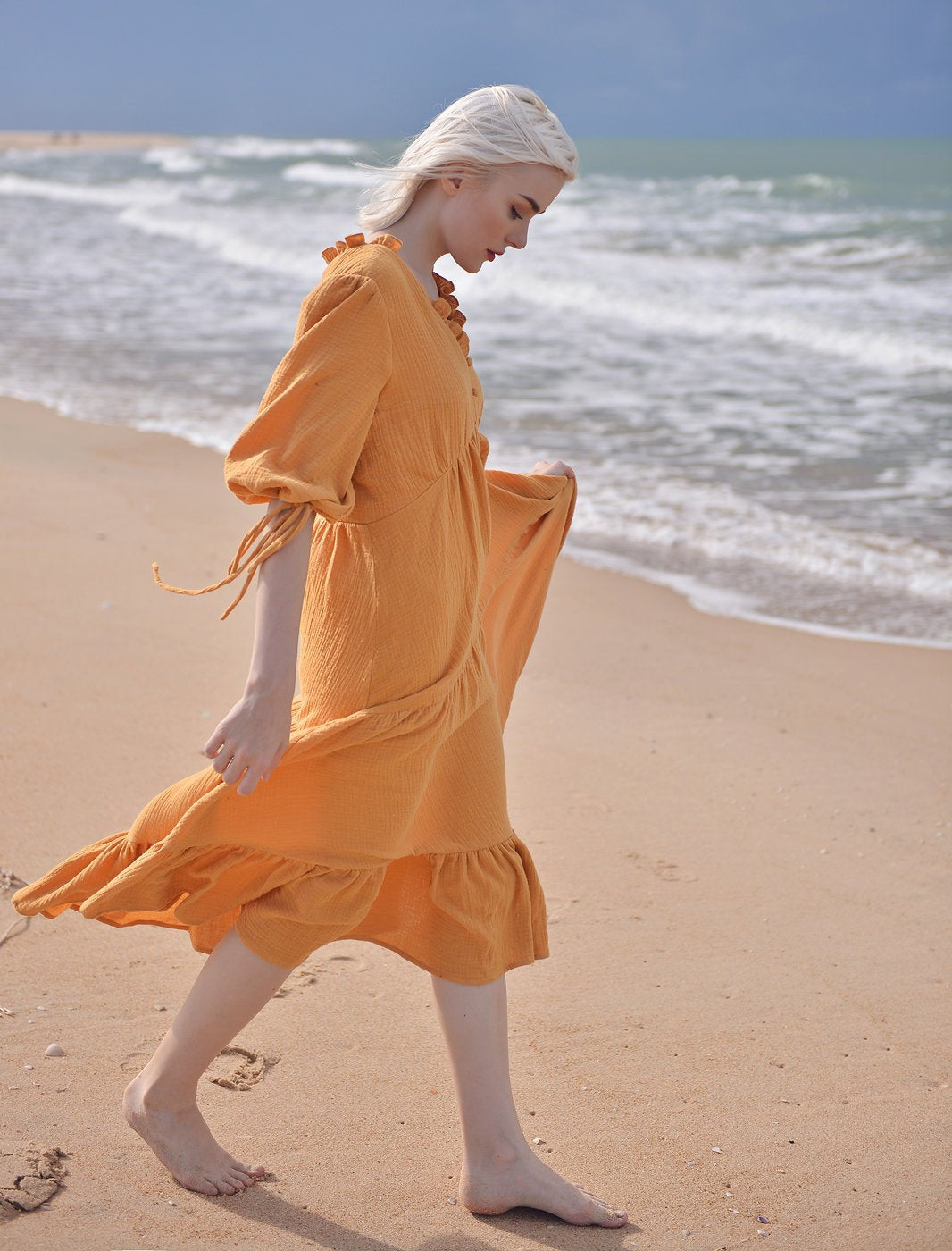 Cotton Dress Long - Cotton Maxi for Women - Cotton Summer Beach Cover up