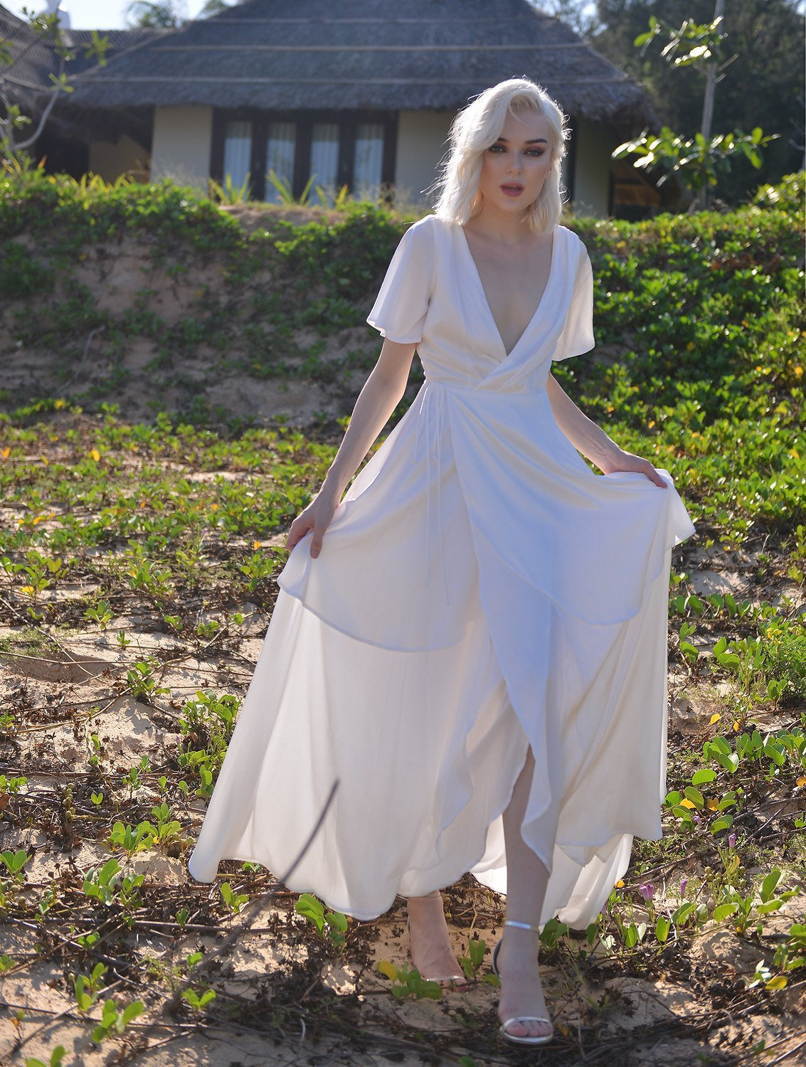 Silk Layered Bridal Gown - Silk Wedding Dress - Layered Silk Gown