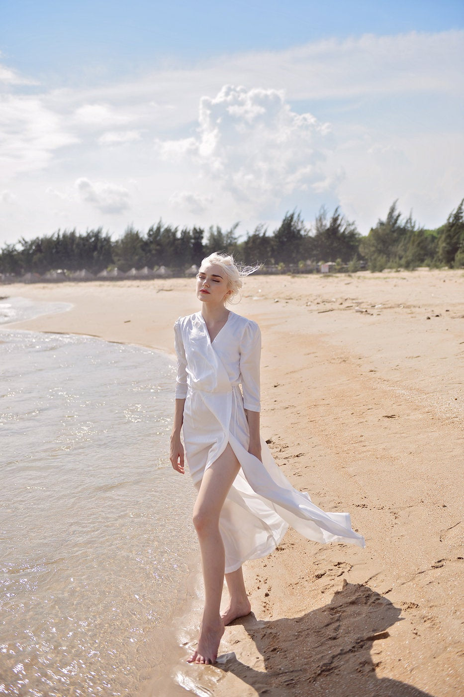 Bridesmaids Silk Dress - Wrap Silk Dress - Formal Cocktail dress