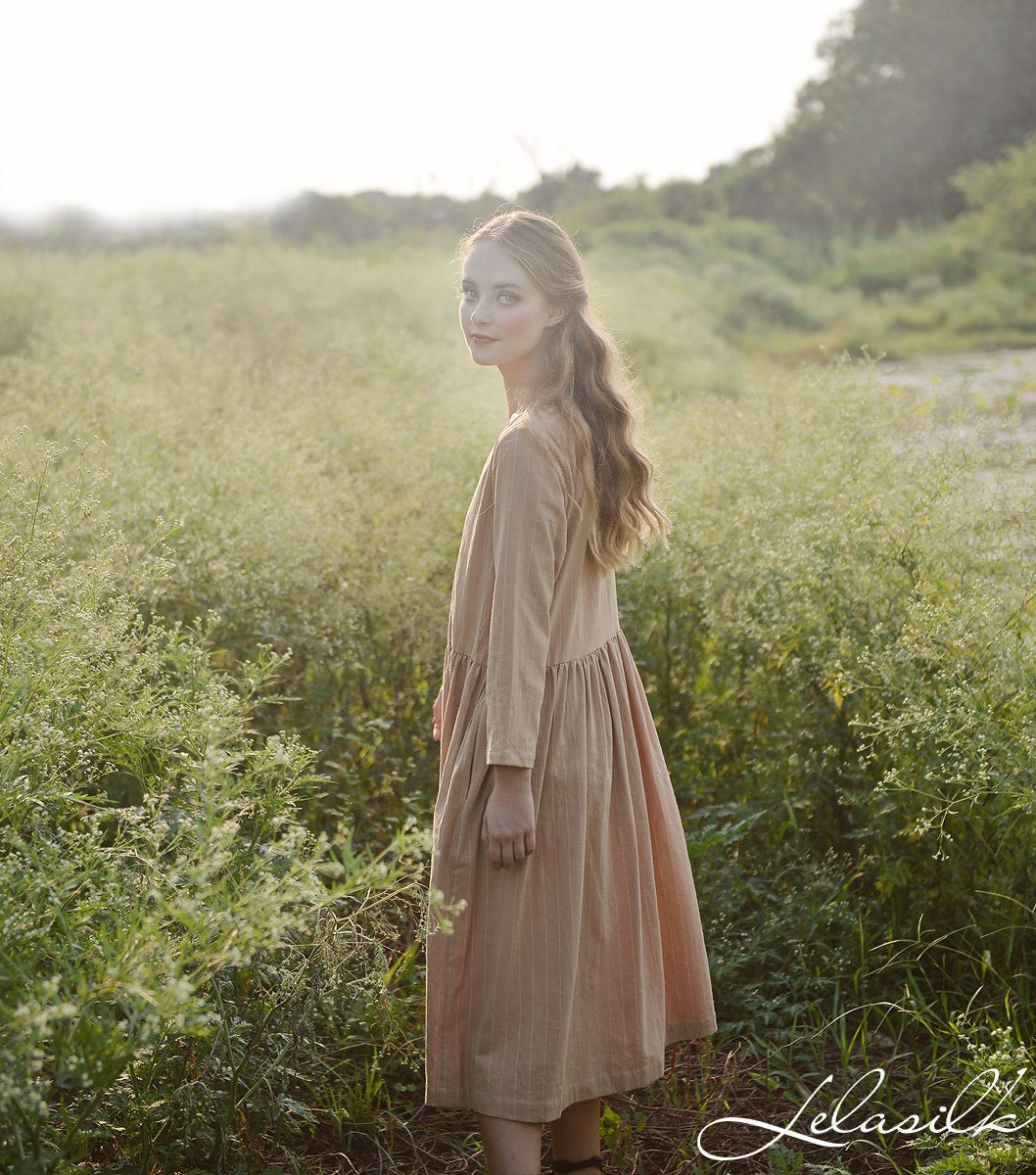 Loose Linen Dress - Linen Cotton Dress - Dress with Pockets - Organic Cotton