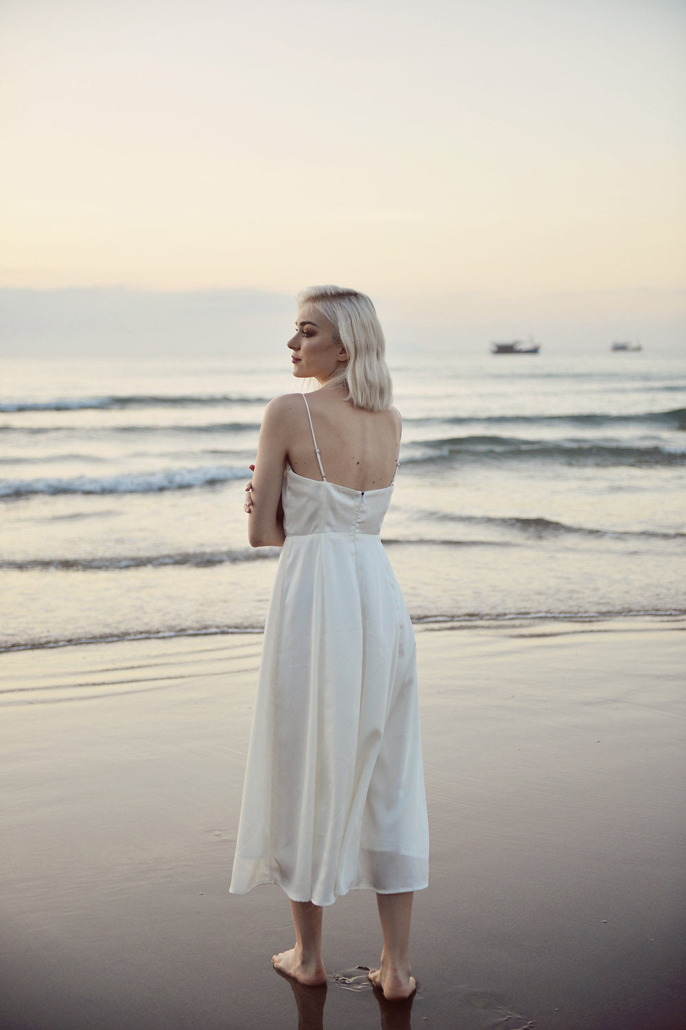 Tea Length Wedding Dress - Sweetheart Neckline - Wedding Guest Dress - Courthouse Wedding Dress - Simple Wedding Dress