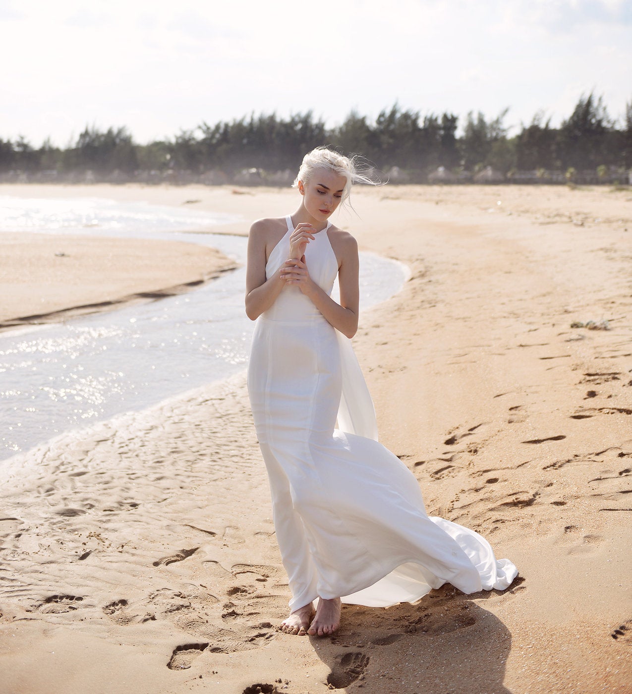 Wedding Dress - Sleeveless Silk Wedding Dress - Mermaid Wedding Dress - Tailored Fit
