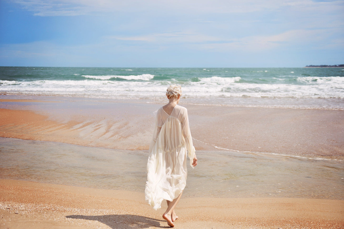 Maternity Sheer Gown - Silk Peignoir - Sheer Robe for Women - Sheer Silk Robe