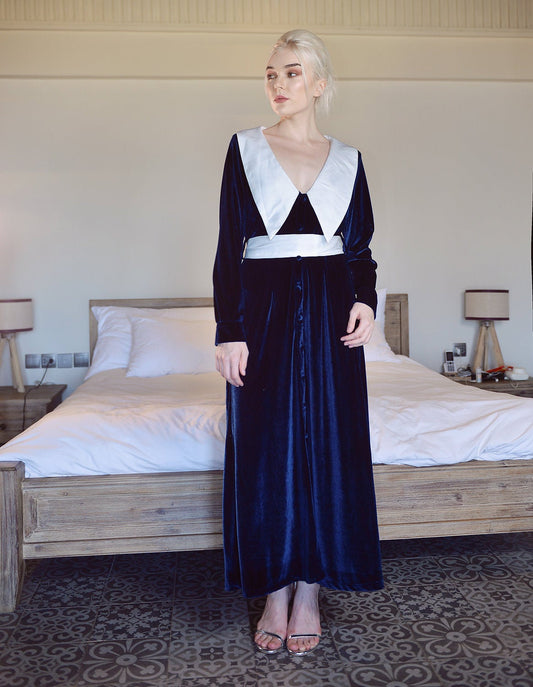 Velvet Dress Long Sleeves - Women Winter Dress - Long Velvet Gown