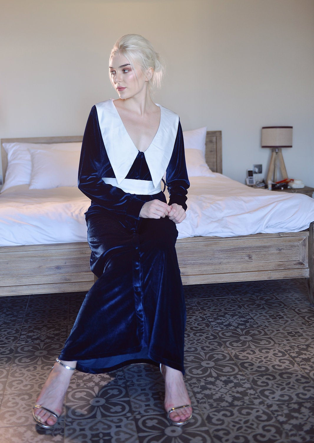 Velvet Dress Long Sleeves - Women Winter Dress - Long Velvet Gown