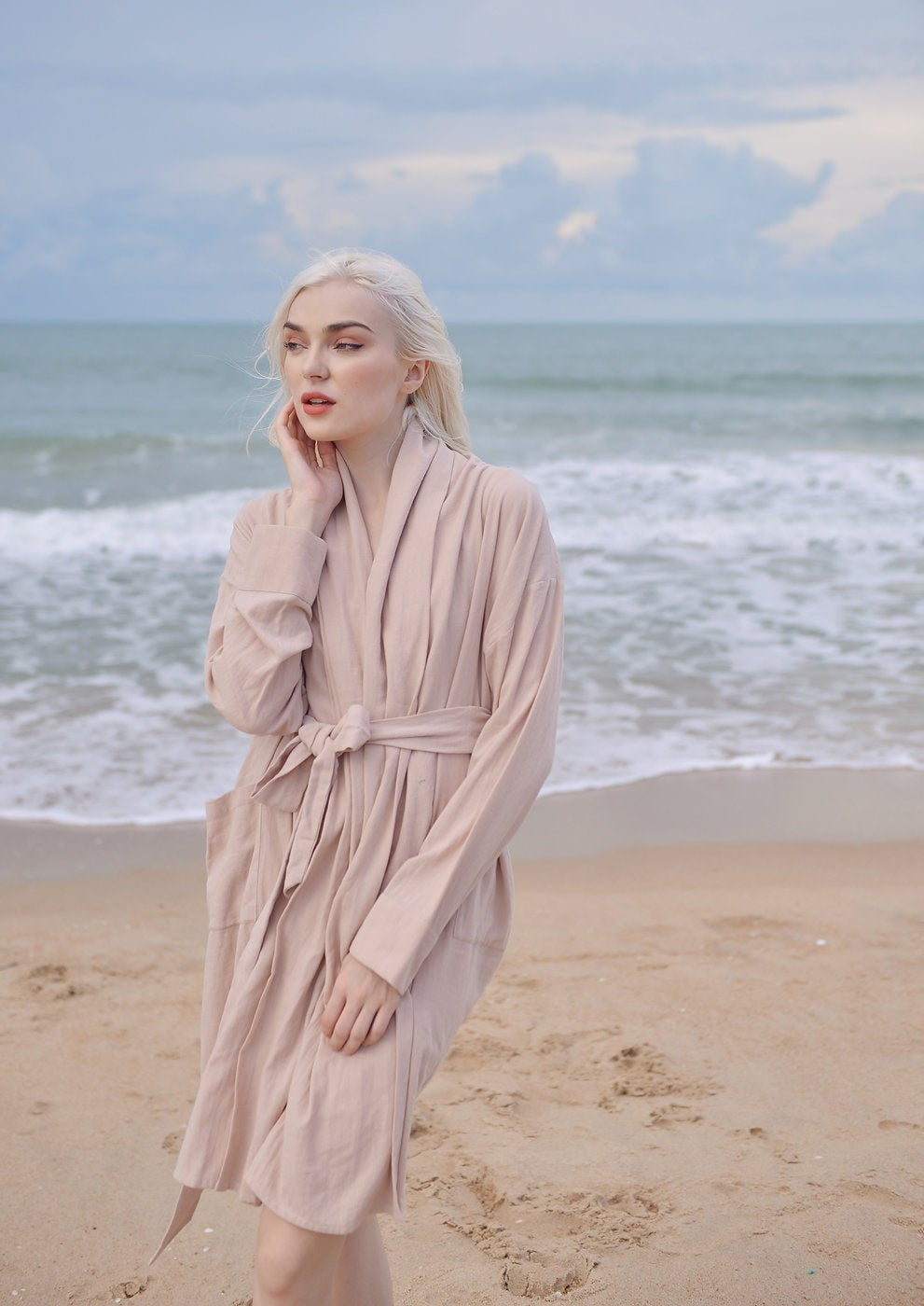 Cotton Robe Women - Women Linen Robe - Organic Cotton Robe