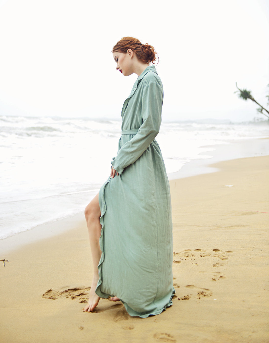 Linen Robe Long - Linen Robe for Women - Women Long Robe - Long Sleeve Robe