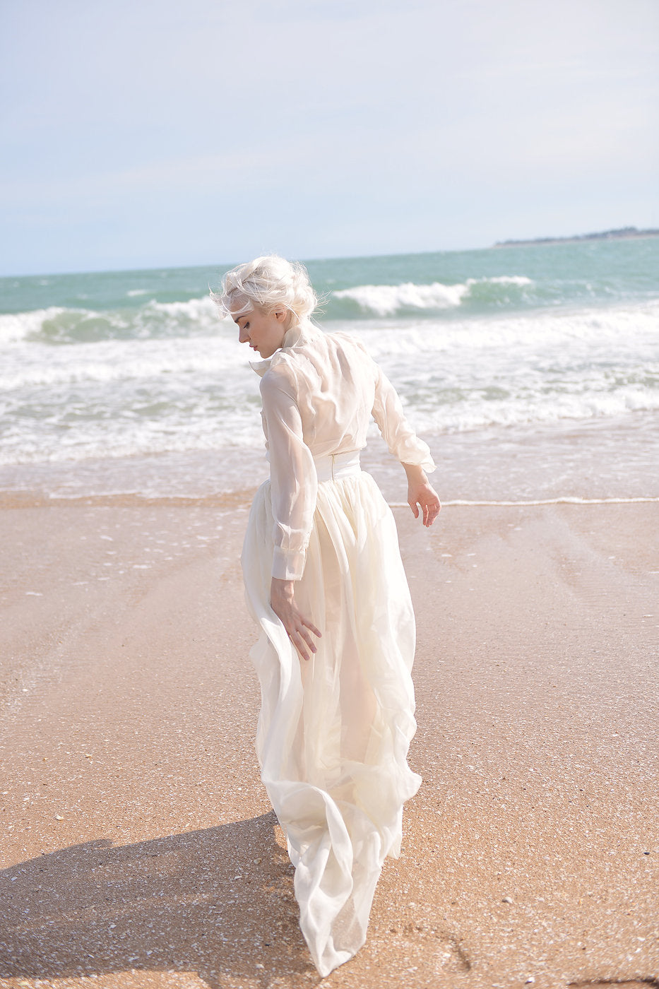 Long Silk Dress - Long Sheer Silk Dress - Women Dress with Train - Sheer Silk Dressing Gown