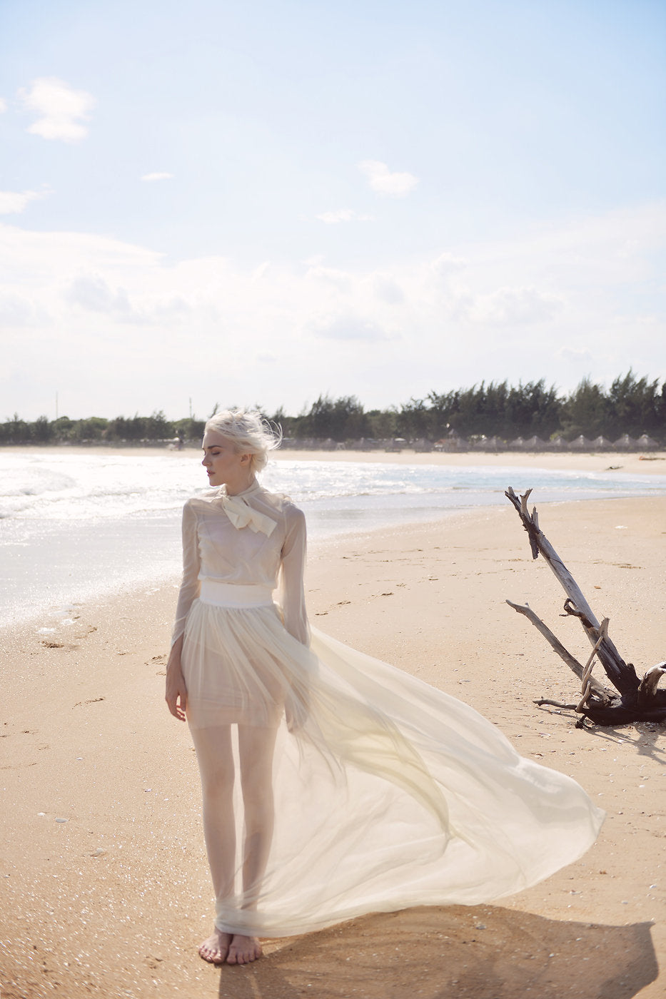 Long Silk Dress - Long Sheer Silk Dress - Women Dress with Train - Sheer Silk Dressing Gown