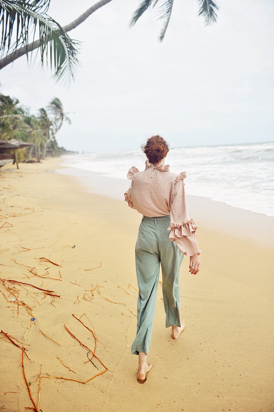 Linen Pants Relaxed Fit - Women Linen Pants - Cotton Pants Elastic Waist