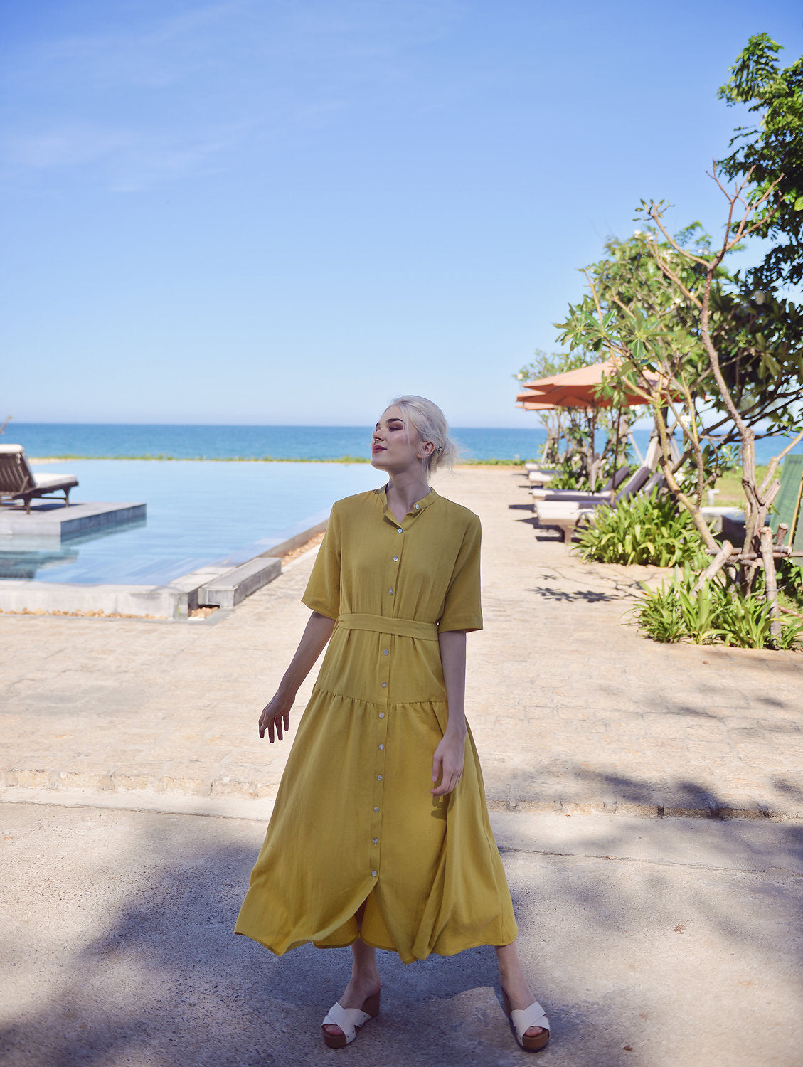 Cotton Dress - Summer Long Dress - Linen Dress for Women - Summer Linen Dress - Comfy Mid-calf Dress - Natural Fabric