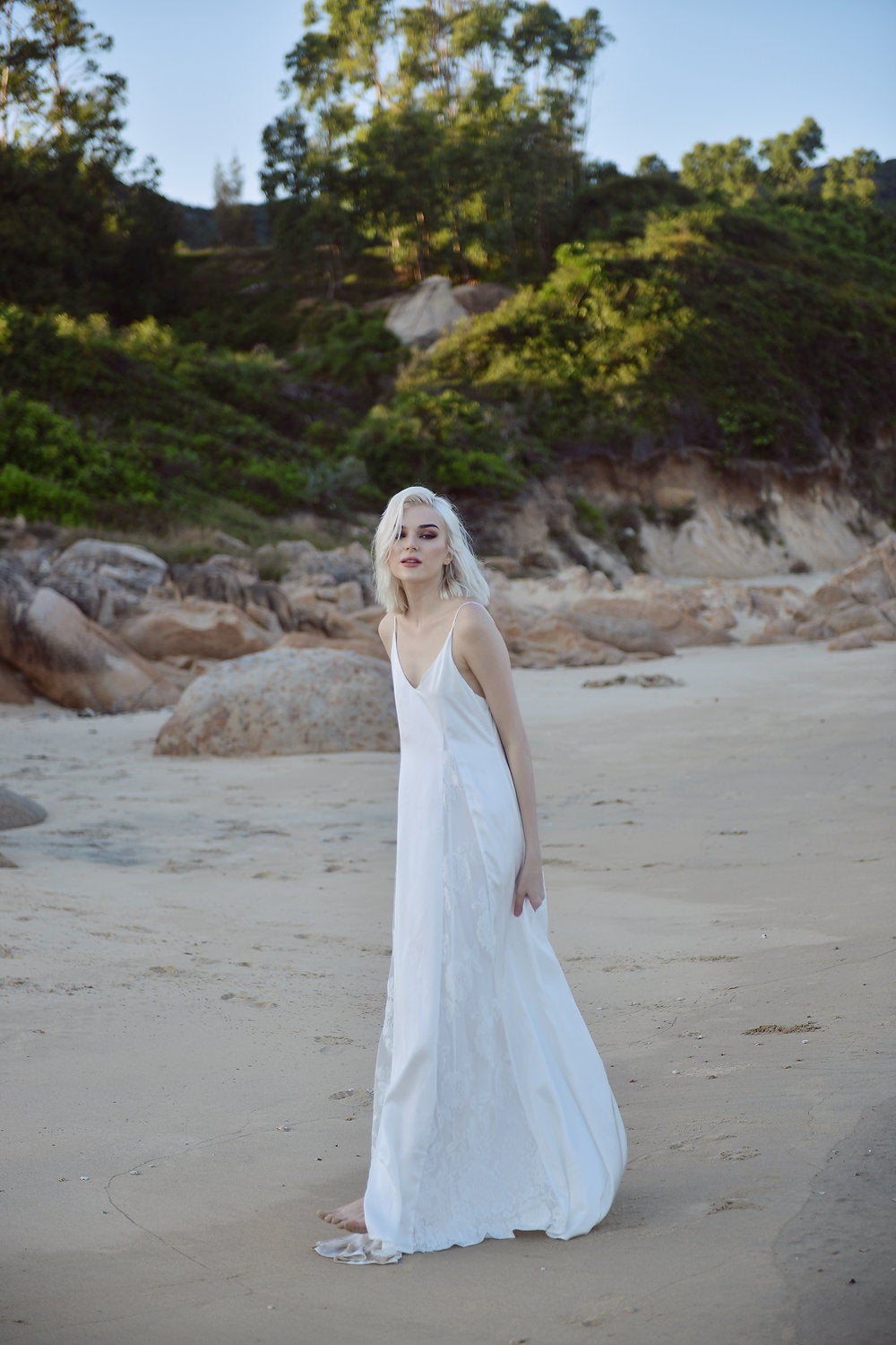 Lowback Wedding Dress - Openback Silk Gown - Silk Wedding Dress - Bridal Silk Gown