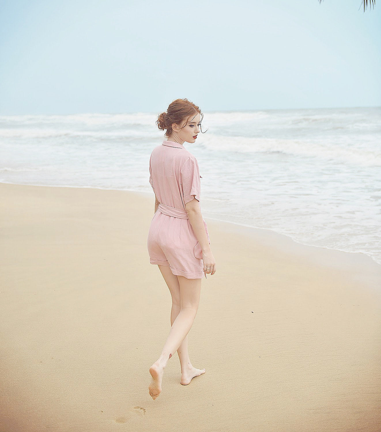 Linen Romper Women - Linen Jumpsuit for Women - Short Linen Jumper -  Organic Cotton Romper