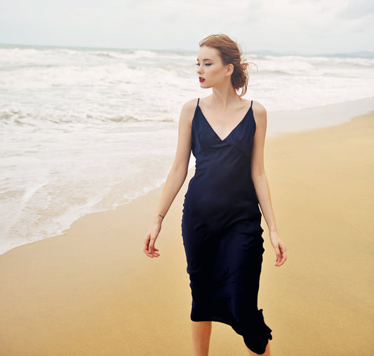 Silk Slip Dress - Spaghetti Straps - Long Silk Slip - Bridesmaids Silk Dress