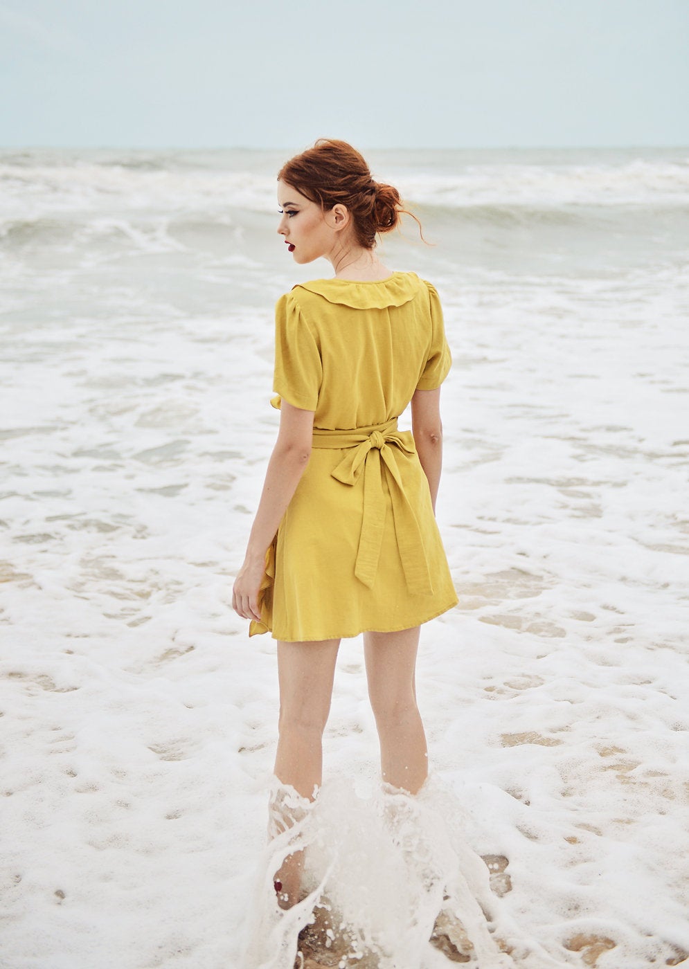Wrap Dress Cotton - Wrap Dress Linen - Frills Wraparound Dress