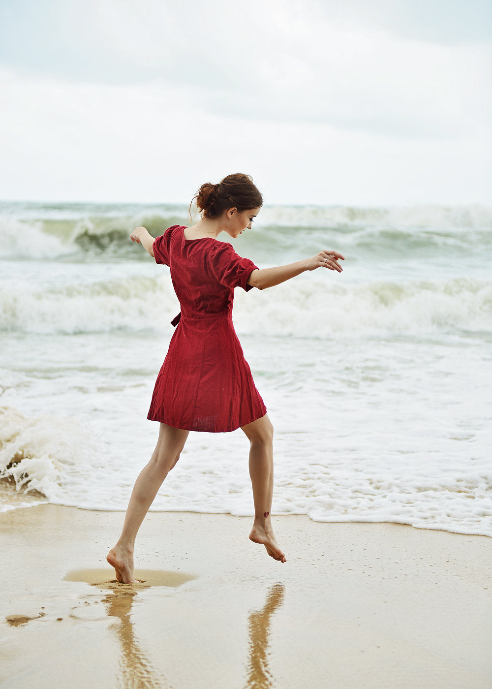 Linen Wrap Dress - Cotton Wraparound Dress - Casual Linen Dress - Cotton Summer Dress