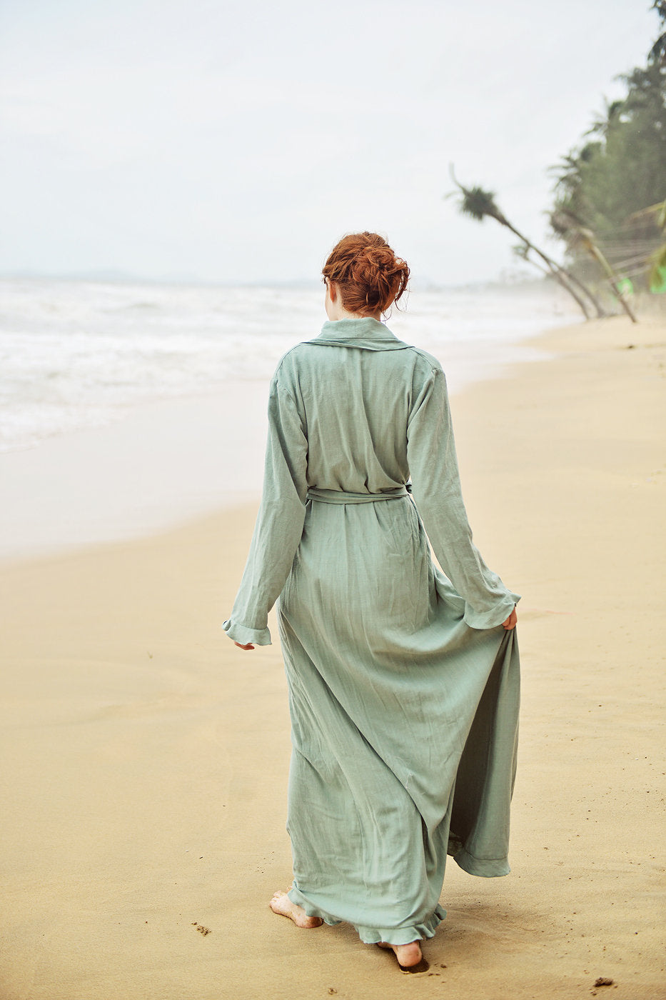 Linen Robe Long - Linen Robe for Women - Women Long Robe - Long Sleeve Robe
