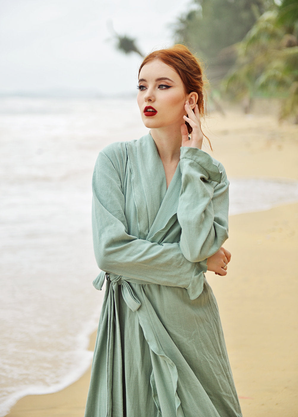 Linen Robe Long - Linen Robe for Women - Women Long Robe - Long Sleeve Robe