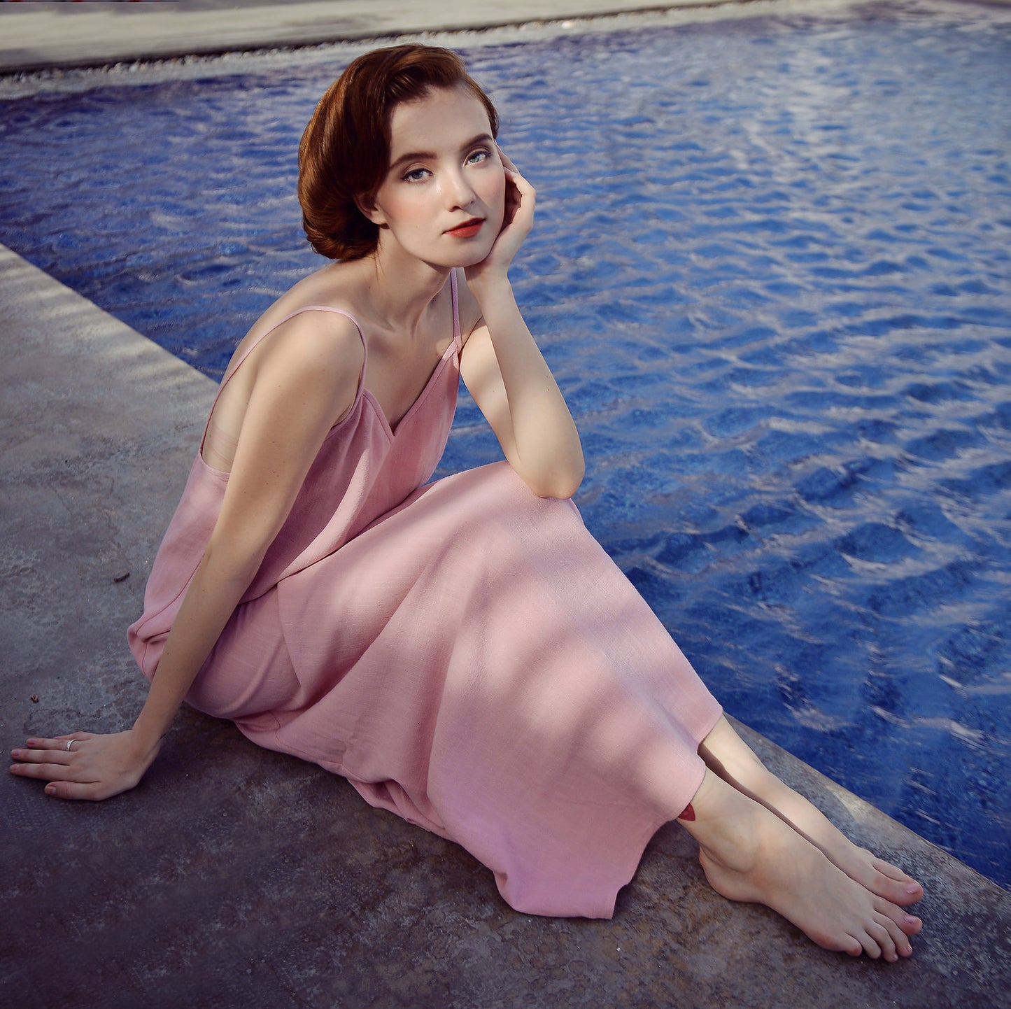 Linen Dress Long - Women Linen Dress - Maxi Cotton Dress - Open back Summer Dress