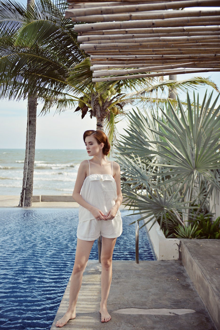 Summer Cotton Pajamas - Camisole PJs Women - Cotton Comfy Nightie - Cotton Shorts Sleepwear - Women Linen PJ's - Linen Sleep Shorts