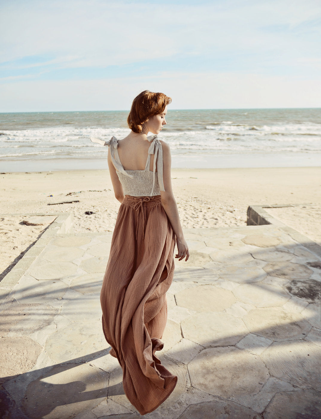 Sleeveless Linen Top - Cotton Crop Top - Women Summer Top