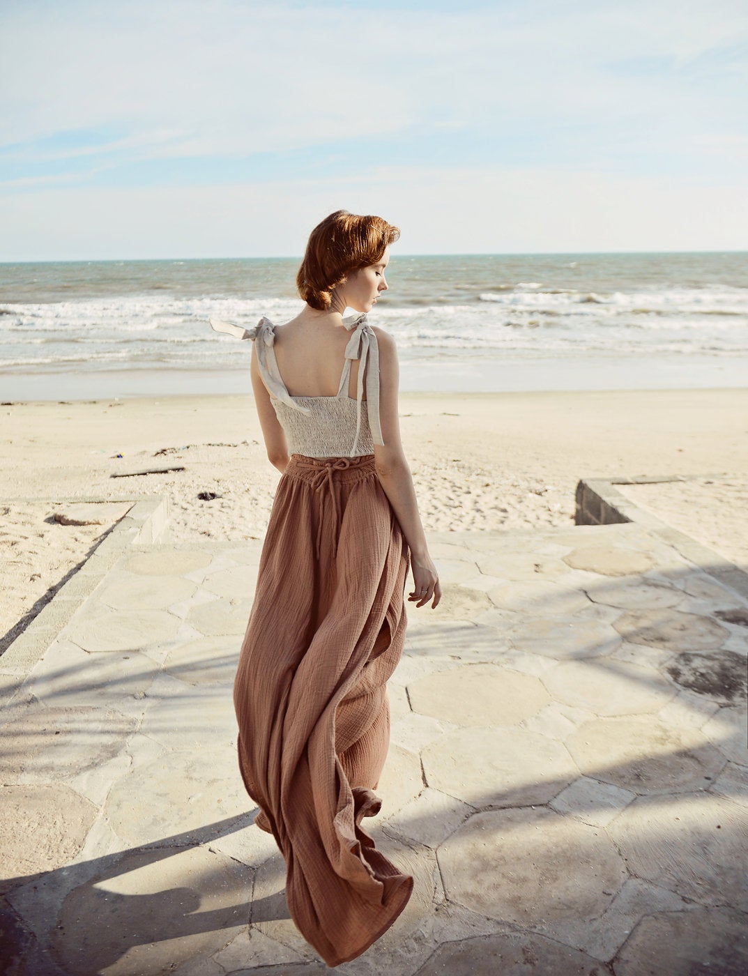 Maxi Skirt Boho Women - Gypsy Long Skirt - Skirt with Adjustable Waist - Bohemian Skirt - Hippy Side Slit Skirt