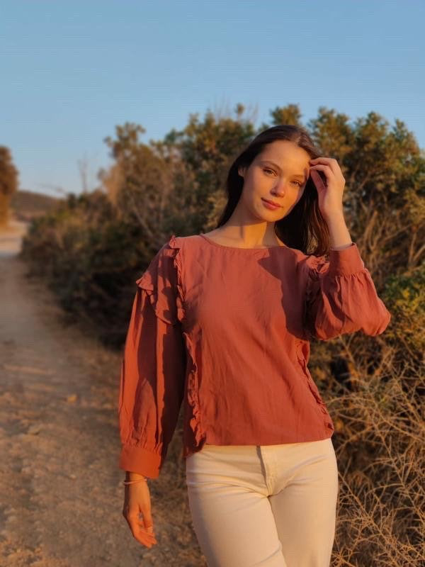Women Linen Top - Long Sleeves Linen Top - Women Linen Blouse - Organic Clothing