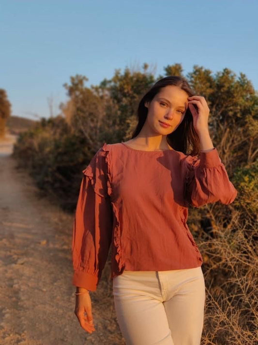 Women Linen Top - Long Sleeves Linen Top - Women Linen Blouse - Organic Clothing