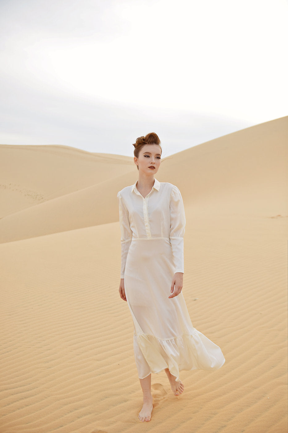 Ivory Silk Dress - Lelasilk Silk Gown - Event Silk Gown - Wedding Guest Gown