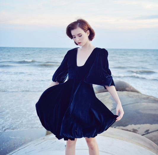 Velvet Gown Women - Bridesmaids Velvet Dress - Short Velvet Dress