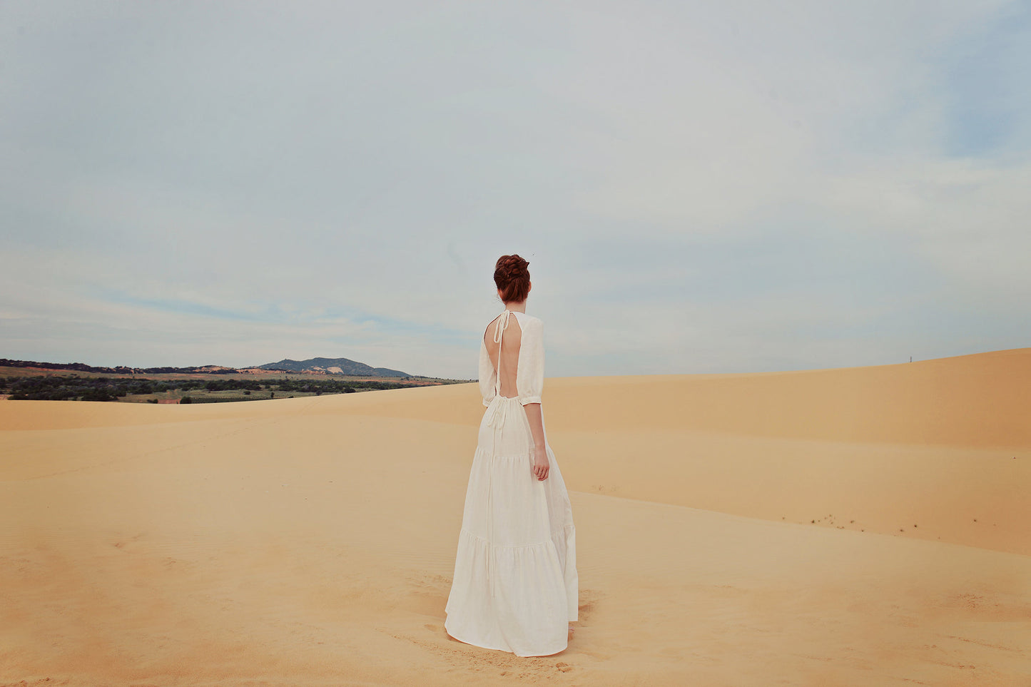 Openback Linen Dress - Linen Dress Maxi - Backless Cotton Dress