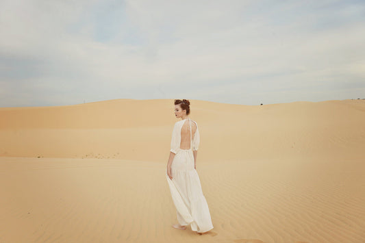 Openback Linen Dress - Linen Dress Maxi - Backless Cotton Dress