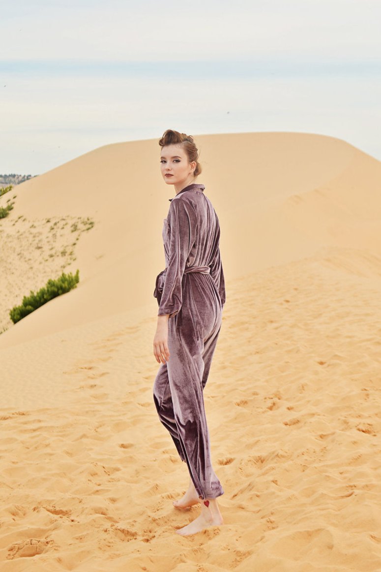 TAMMY Velvet Long Sleeve Jumpsuit