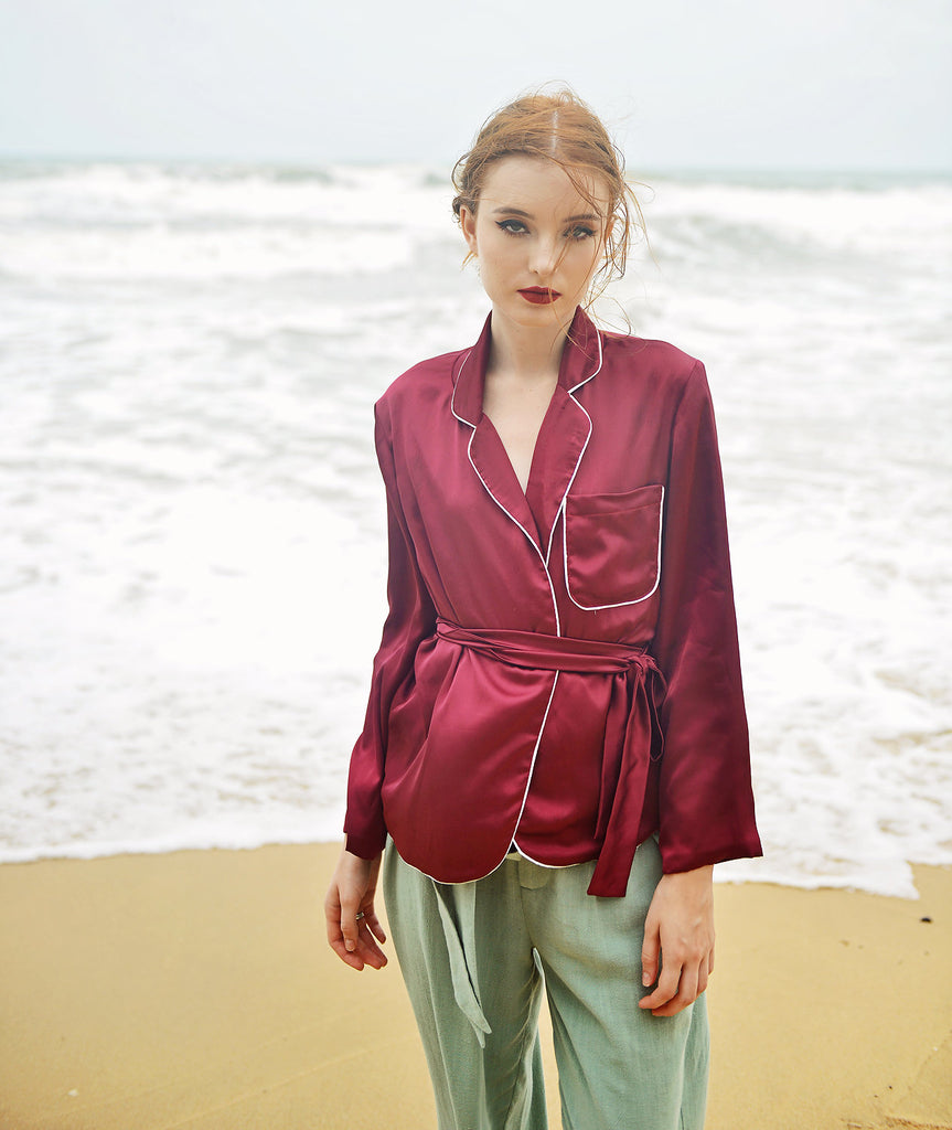 Silk Wrap Top - Silk Blouse Women - Long Sleeve Silk Top - Silk Wrap Blouse - Silk Top - Mulberry Silk Clothing