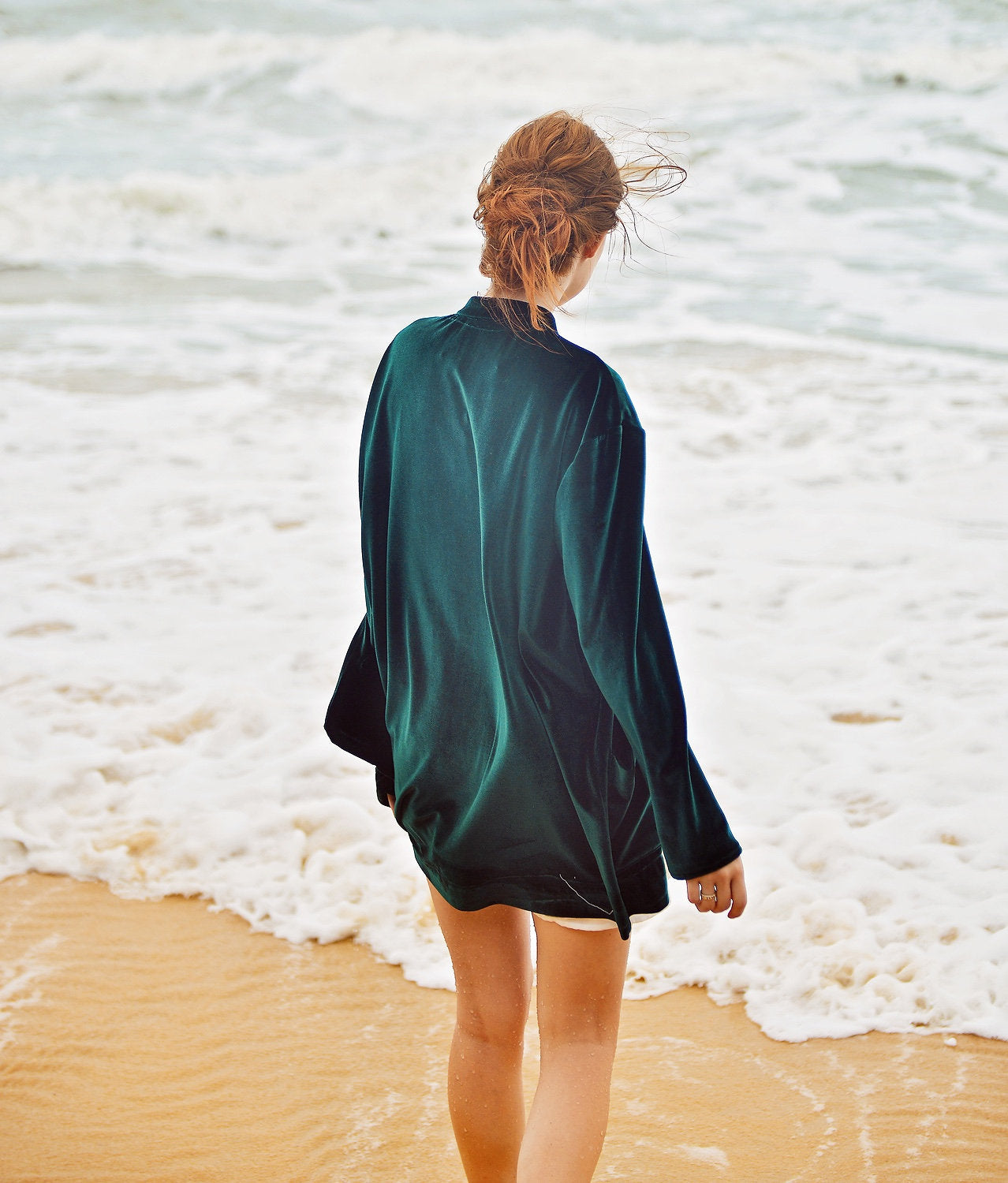 Women Cardigan Velvet - Classic Velvet Cardigan - Long Sleeve Jacket - Winter Velvet Coat